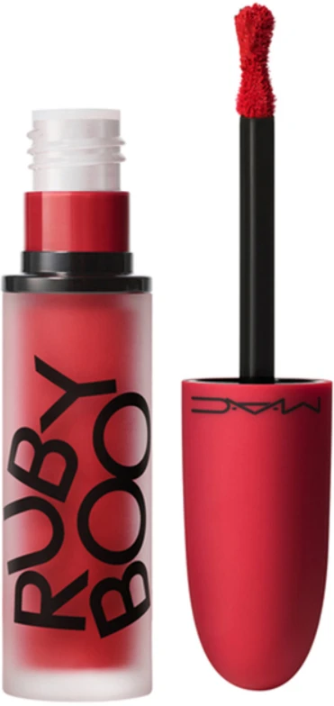 MAC Powder Kiss Matte Liquid Lipstick Ruby Boo Raudona, 5 ml