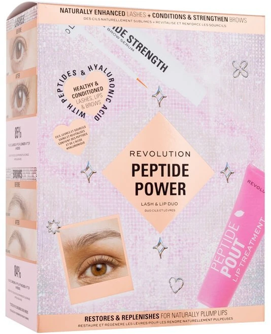 Makeup Revolution London Peptide Power Lash & Lip Duo Blakstienos priežiūra