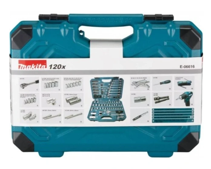 Makita rankinių įrankių rinkinys Makita E-06616 120 vnt.