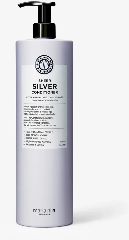 Maria Nila Sheer Sidabrinis drėkinamasis plaukų kondicionierius be parabenų, 1000 ml