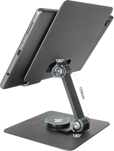 Mars Gaming MA-RST 2in1 Aluminum Alloy Stand for tablets 360° / 13" / Pilkas