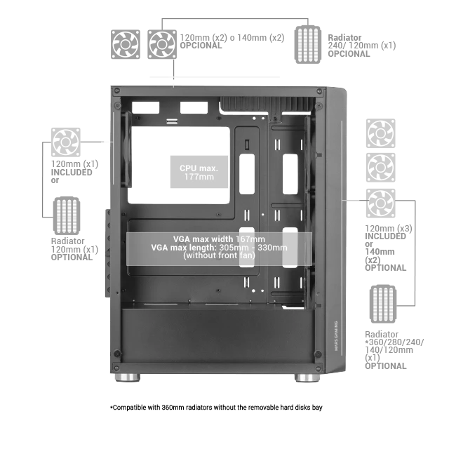 Obudowa Mars Gaming MC3000 Juodas