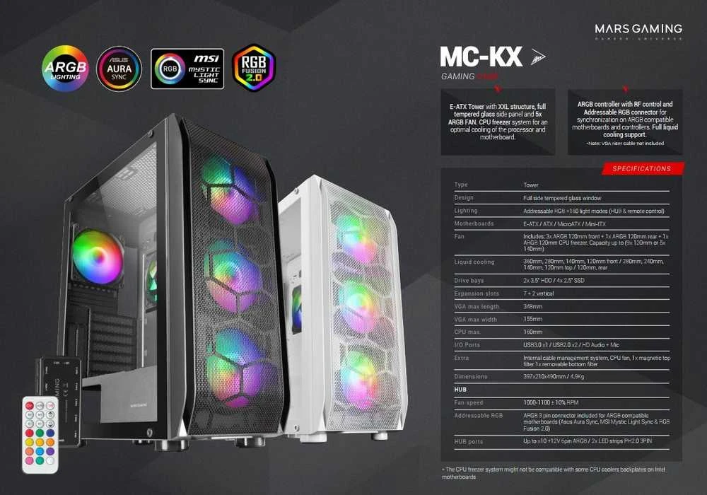 Obudowa Mars Gaming MC-KX ARGB Juodas (S0235847)