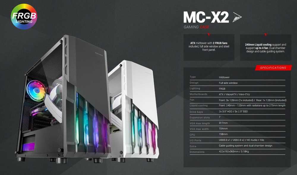 Mars Gaming MCX2 RGB korpusas