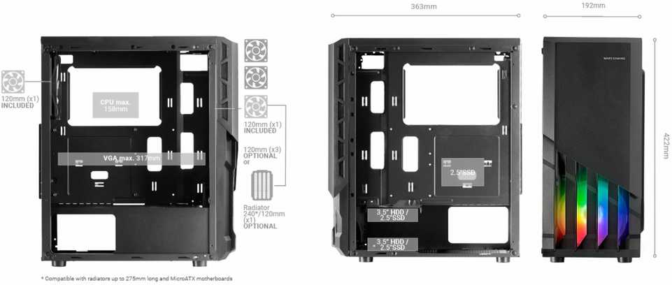 Mars Gaming MCX2 RGB korpusas