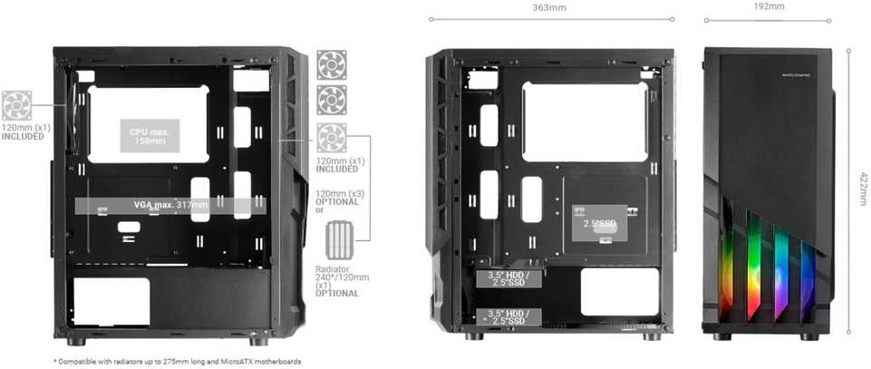 Mars Gaming MCX2 RGB korpusas