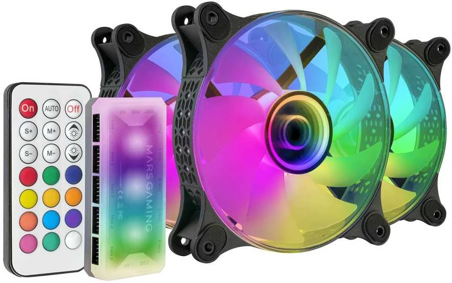 „Mars Gaming MF-3DKIT Infinity Mirror ARGB“ 120 mm nuotolinio valdymo kompiuterio aušintuvo rinkinys