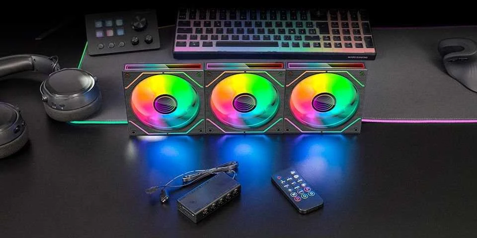 tacens Mars Gaming MF3DPROKIT computer cooling system Kompiuterio dėklas Fan 12 cm Juodas