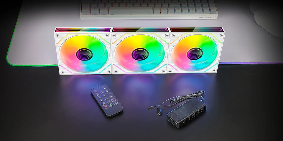 Mars Gaming aušintuvų rinkinys su pulteliu ir RGB apšvietimu