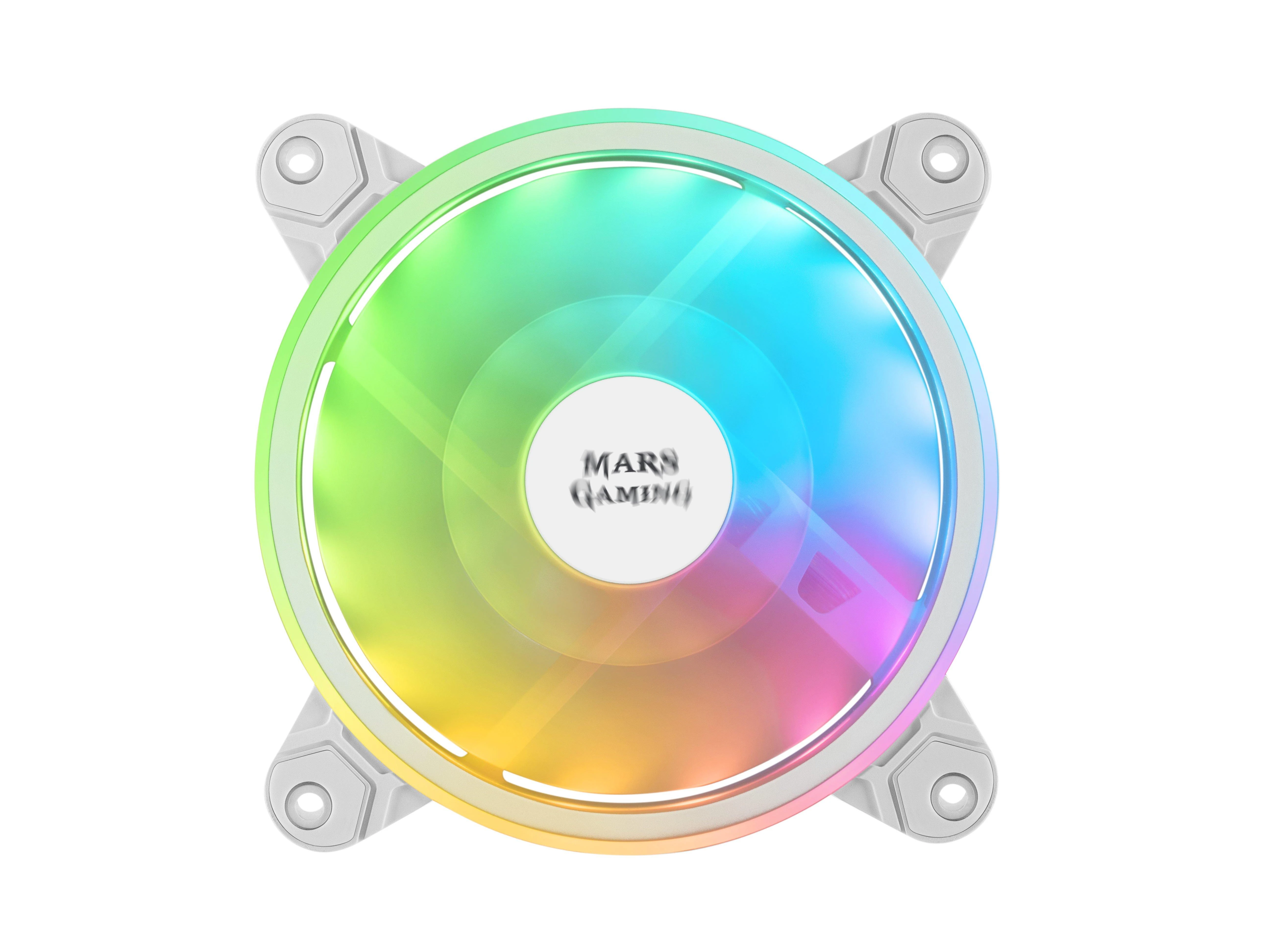 Mars Gaming MFXW ARGB ventiliatorius su vaivorykštiniu apšvietimu