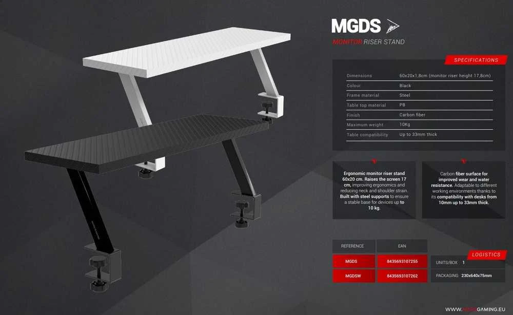 Laikiklis Mars Gaming Mars Gaming MGDS Monitorius Riser Stand 60x20cm