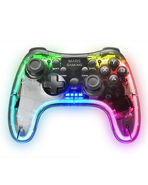 „Mars Gaming MGP-24“ belaidis žaidimų valdiklis RGB / USB 2.4GHz / USB-C / X ir D įvestis