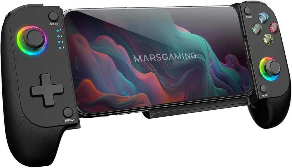 „Mars Gaming MGPX 2in1“ žaidimų pultas telefonui su 6,8 colio „Bluetooth“ / USB ryšiu (PS4, PS3, Android, iOS)