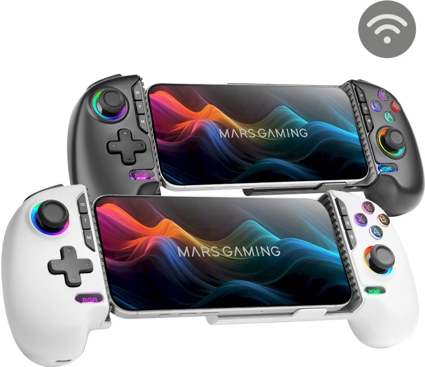 Mars Gaming MGPXPROW „Gamepad“ Bluetooth/USB analoginis/skaitmeninis, skirta „Android“, „PC“, „PlayStation 4“, „Nintendo Switch 2“ / balta
