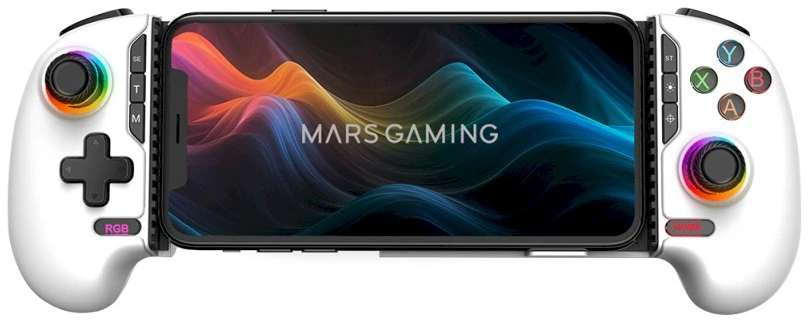 Mars Gaming MGPXPROW „Gamepad“ Bluetooth/USB analoginis/skaitmeninis, skirta „Android“, „PC“, „PlayStation 4“, „Nintendo Switch 2“ / balta