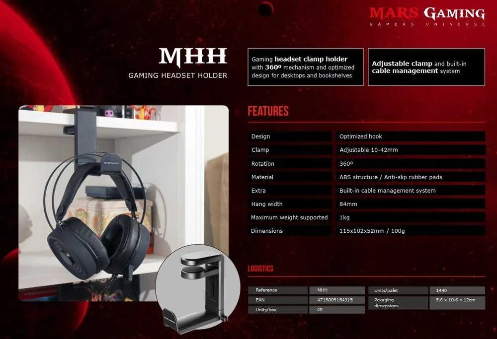 Ausinės „Mars Gaming“ Mhhpro