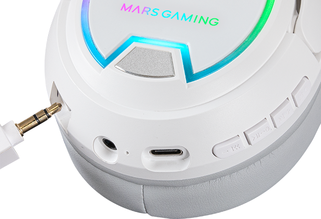 Mars Gaming belaidės žaidimų ausinės 2.4GPRO su mikrofonu, 50 mm, baltos MHW100W