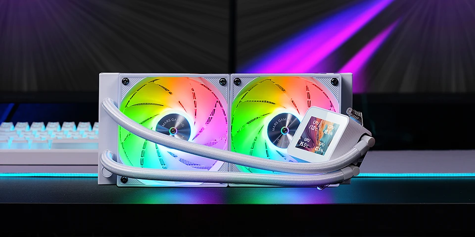 Mars Gaming MLVISION240W skysčio aušinimo sistema su 360º LCD / TDP iki 500W