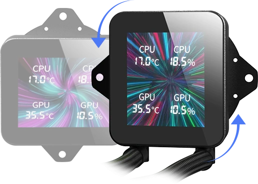 Mars Gaming MLVISION240W skysčio aušinimo sistema su 360º LCD / TDP iki 500W