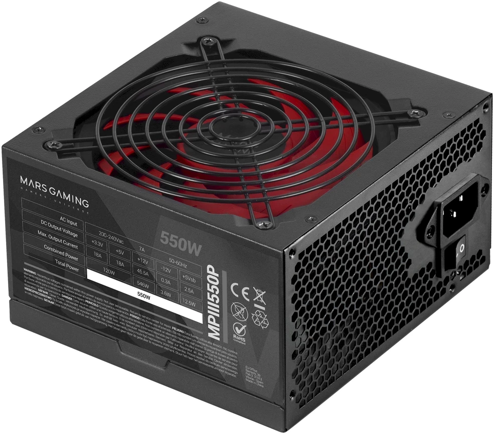 Mars Gaming MPIII550P Power Supply Unit 550 W 24-pin ATX ATX / juodas