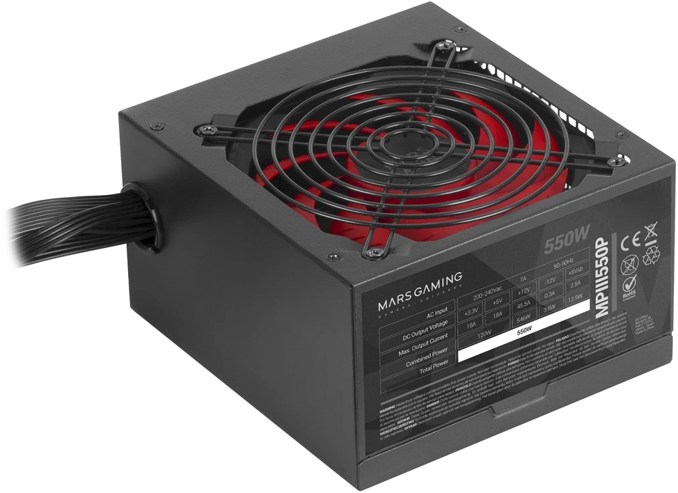 Mars Gaming MPIII550P Power Supply Unit 550 W 24-pin ATX ATX / juodas
