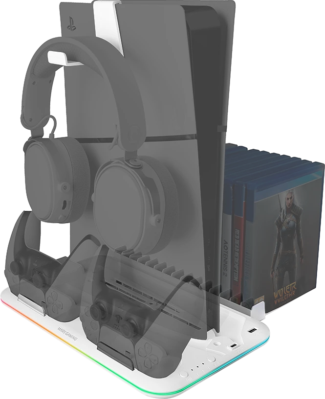 „Mars Gaming MPS5B2“ daugiafunkcis PS5 stovas su aušinimu ir RGB