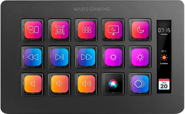 Stream Deck Slim Mars Gaming MSD-ONE/ 15 LCD Keys