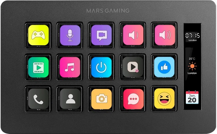 Stream Deck Slim Mars Gaming MSD-ONE/ 15 LCD Keys