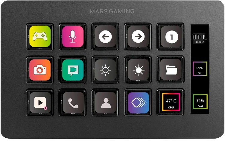 Stream Deck Slim Mars Gaming MSD-ONE/ 15 LCD Keys