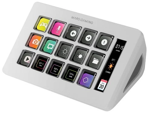 Mars Gaming MSDONEW Live Content Creation Controller 15 buttons / baltas