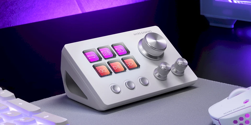 Mars Gaming MSDTWOW Live Content Creation Controller 9 Mygtukai / baltas