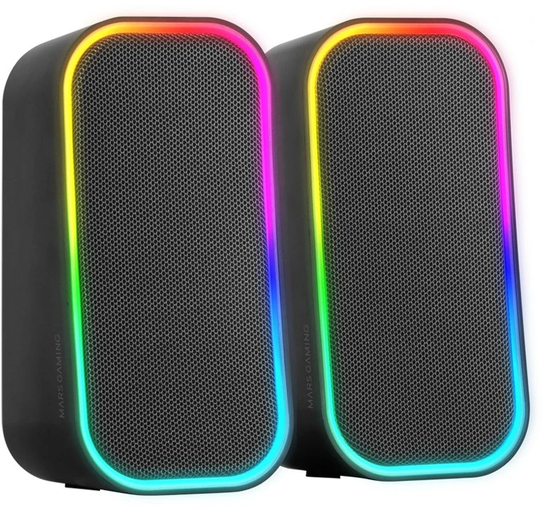Kompiuterio kolonėlės „Mars Gaming MSOM“ USB DSP stereo garsiakalbiai kompiuteriui, 20 W / RGB / „Bluetooth 5.3“