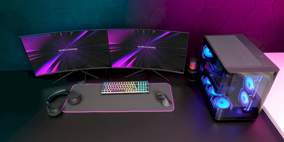 Mars Gaming MV27C 27" lenktas 1500R žaidimų monitorius FHD Fast VA 200Hz / Juodas