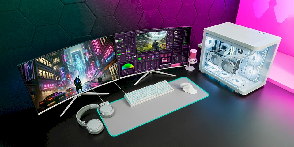 Mars Gaming MV27CW 27" 1500R lenktas žaidimų monitorius FHD Fast VA 200Hz / Baltas