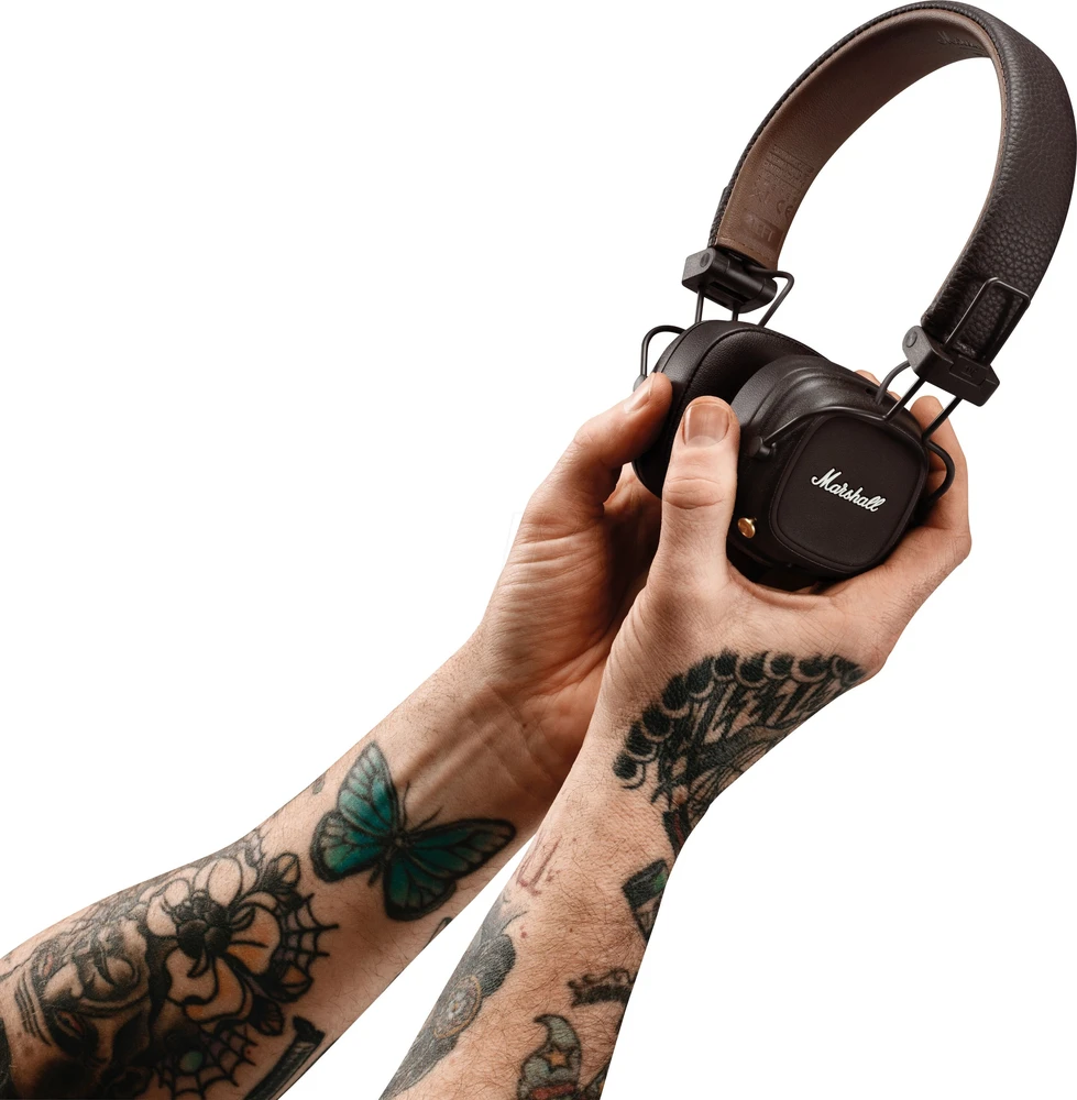 Ausinės Marshall Major IV Bluetooth, Rudos spalvos