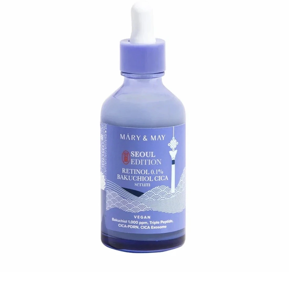 MARY & MAY Mary&May retinolio 0,1% Bakuchiol Cica serumas Seoul Edition, 80 ml