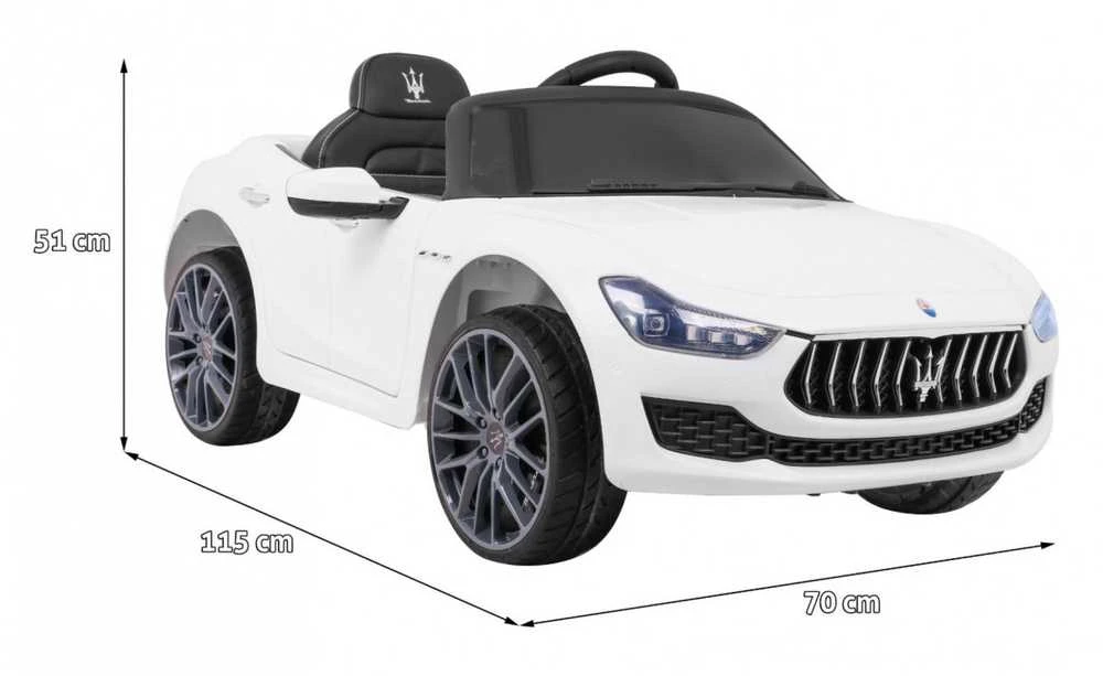 Ramiz Elektrinė mašina vaikams Maserati Ghibli Elektrinė mašina vaikams baltos spalvos