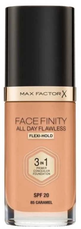 „Max Factor Face Finity All Day Flawless Kreminis“ makiažo pagrindas, 85 karamelės SPF 20, 30 ml
