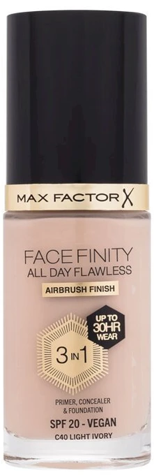 Max Factor Facefinity All Day Flawless makiažo pagrindas moterims 30 ml, spalva: C40 Light Ivory