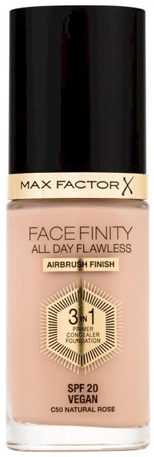 Max Factor Facefinity All Day Flawless makiažo pagrindas moterims 30 ml, spalva: C50 Natural Rose