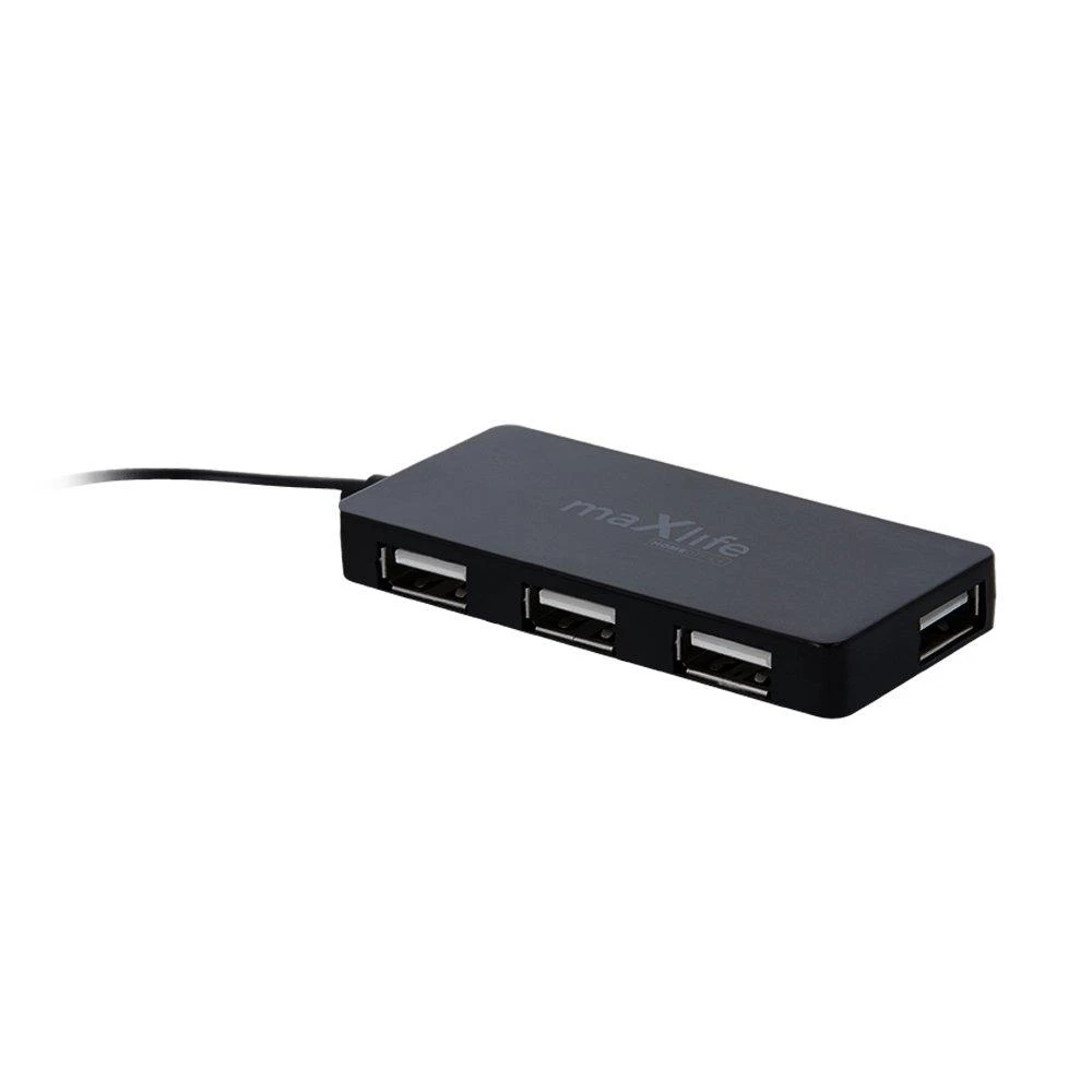 Maxlife Home Office USB 2.0 šakotuvas USB – 4x USB 0,15 m juodas + laidas 1,5 m