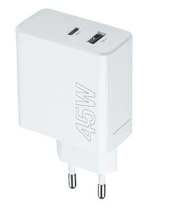 Maxlife MXTC-07-45AC PD QC įkroviklis 1x USB-C 1x USB 45W baltas