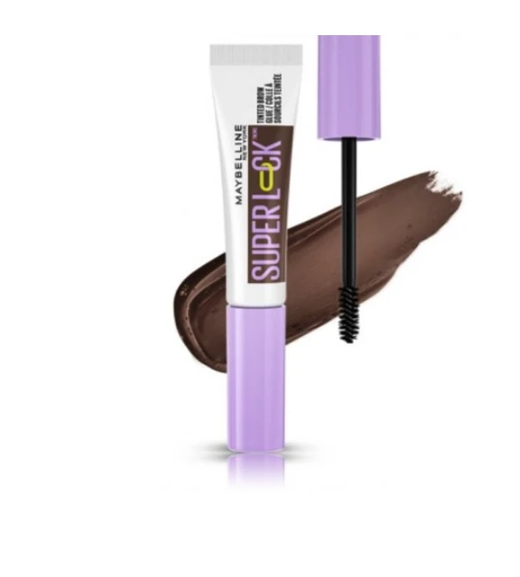 Maybelline Super Lock Brow Glue atspalvį suteikiantis antakių gelis-klijai, atspalvis: Deep Brown, 7 ml