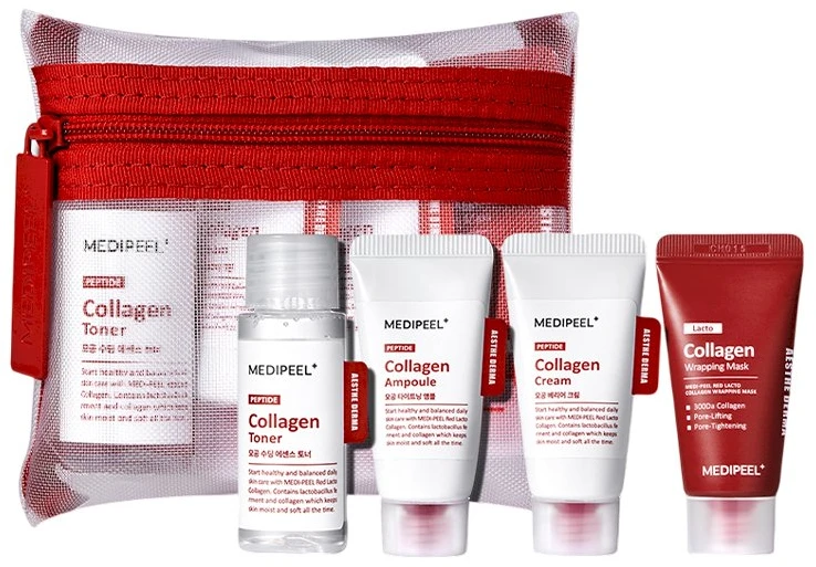 MEDI-PEEL Red Lacto Collagen Skin Care Trial Kit veido priemonių rinkinys