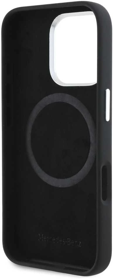 IPHONE 16 PRO Mercedes Silikoninis Vertical Tonal Stripes MagSafe (MEHMP16L23SUVSK) dėklas telefonui juodos spalvos