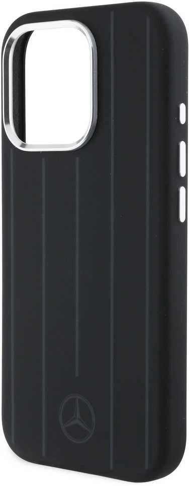 IPHONE 16 PRO Mercedes Silikoninis Vertical Tonal Stripes MagSafe (MEHMP16L23SUVSK) dėklas telefonui juodos spalvos