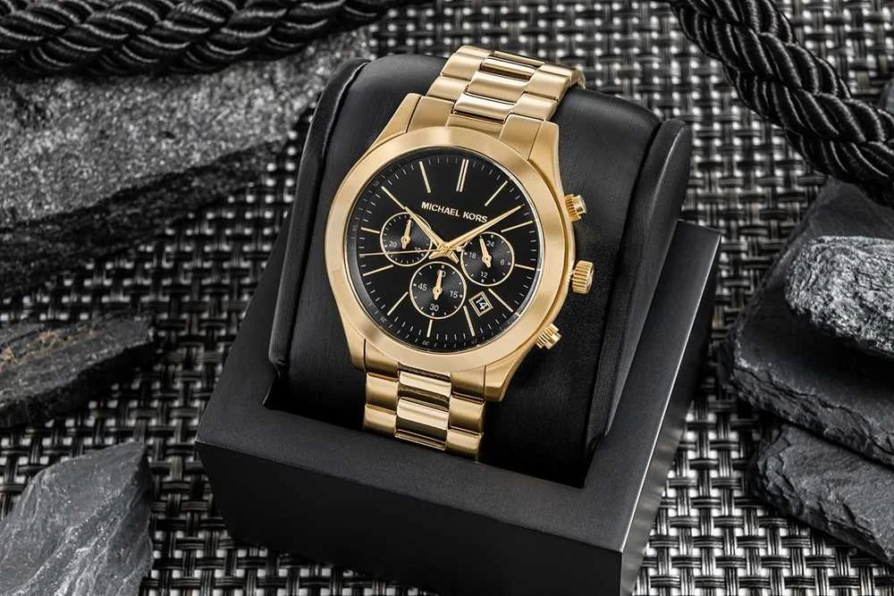 Vyriškas laikrodis + Kortelių dėklas MICHAEL KORS MK1076SET + Dėžutė