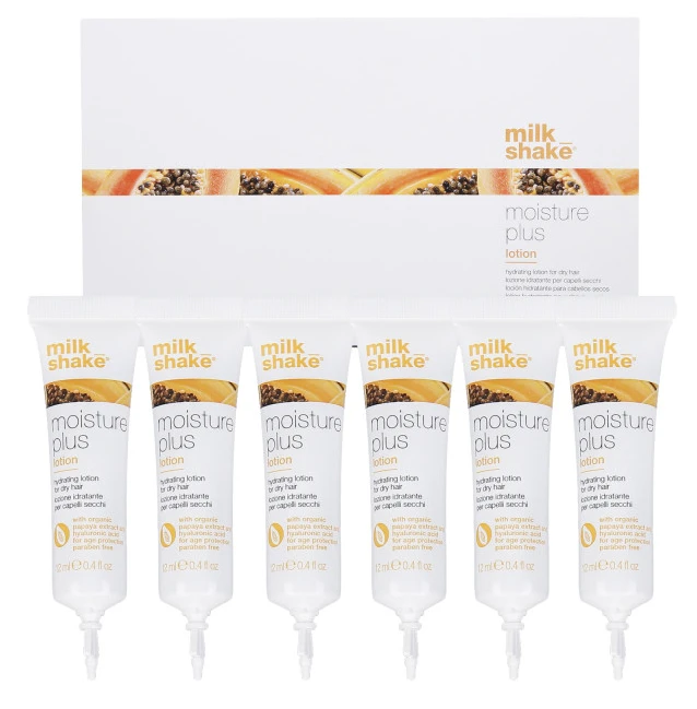 Milk Shake Milk_Shake MOISTURE PLUS drėkinamosios sausų plaukų ampulės – losjonas, 6 x12 ml