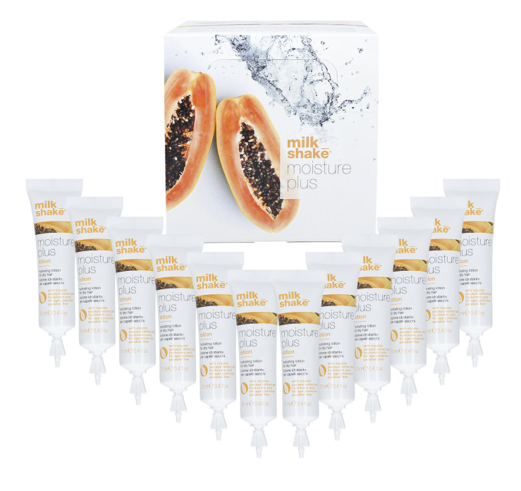 Drėkinamasis losjonas sausiems plaukams Milk Shake Moisture & More Lotion 12x12 ml