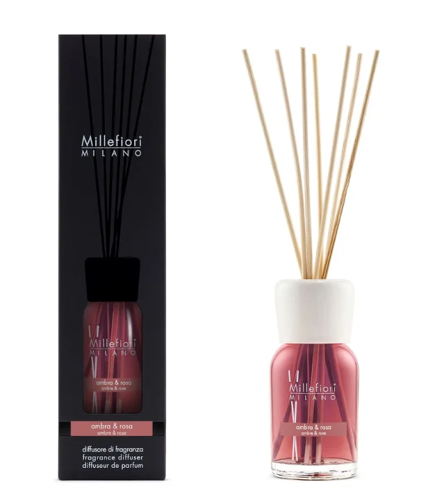 Millefiori Milano Fragrance Diffuser Ambra & Rosa, 100 ml